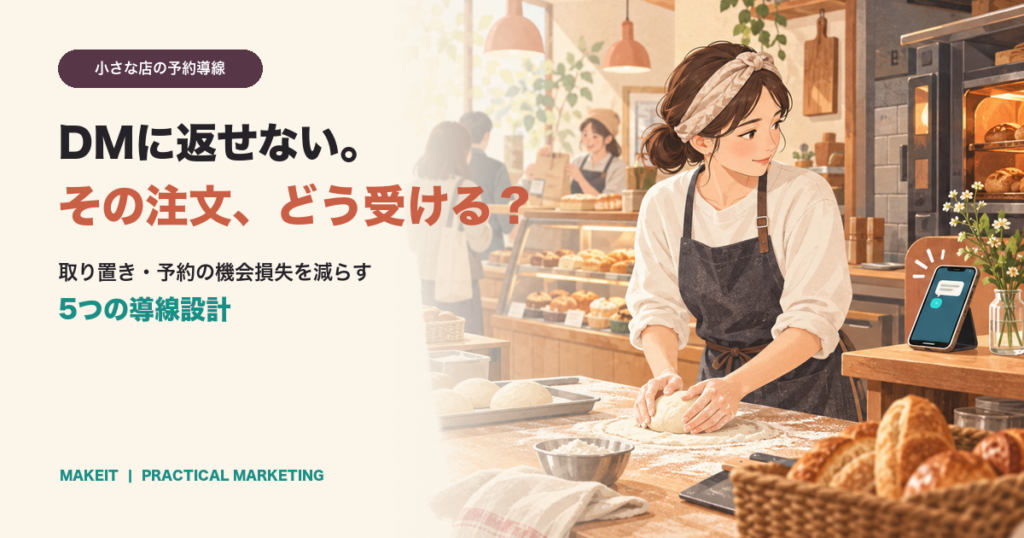 製造中にDMへ返信できない小さな店が取り置きと予約の導線を整える記事のアイキャッチ